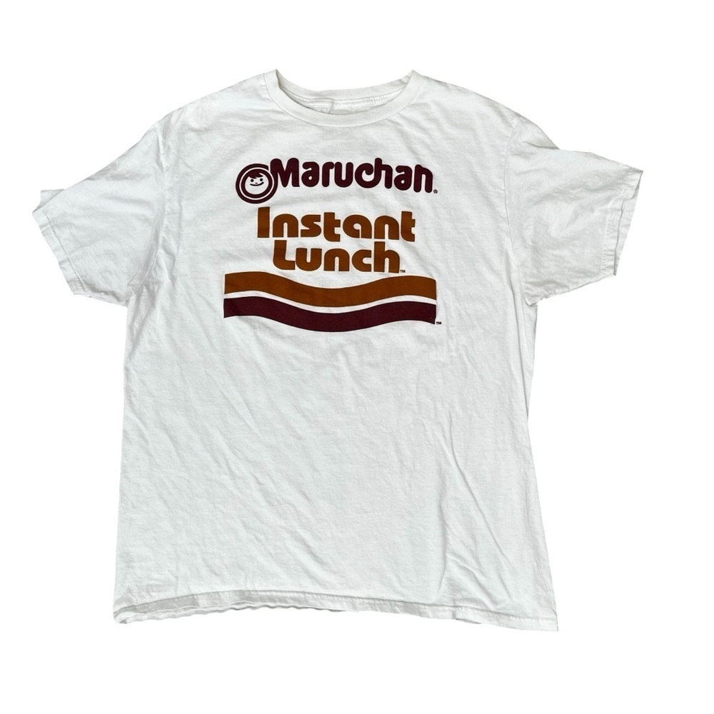 Maruchan Men’s Large White Short Sleeve Shirt 100% cotton